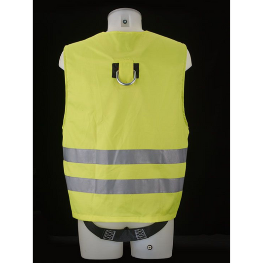 Gilet haute visibilité orange fluo (EN20471-2) avec harnais de sécurité (EN361)