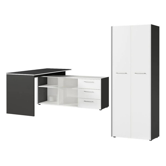 Ensemble de bureau Pasadena 9 - graphite/blanc